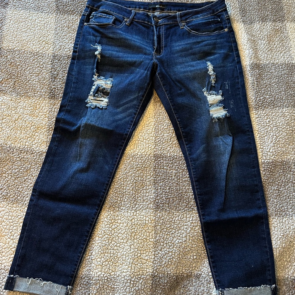 KanCan Dark Blue Distressed Skinny Jeans